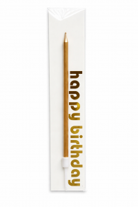 Свеча для торта коктейльная металлик, бронзовая 13 см, 1 шт