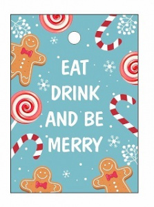 Бирка Eat drink and be merry, 5*7 см