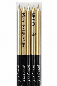 Свечи "Праздник" бронзовый с черным 14,5 см, 6 шт