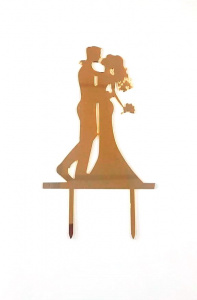 Топпер СВАДЕБНАЯ ПАРА , золотой h=21 см