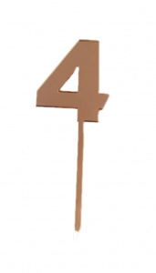 Топпер фигурный Цифра 4 (оргстекло золотое) h=17 см