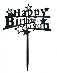 Топпер Happy Birthday to you черный, h=15 см