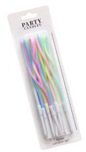 Свечи разноцветные "Серпантин" 15 см, 12 шт