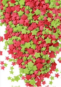 Посыпка сахарная ЗВЕЗДОЧКИ красно-зеленые, 100 г