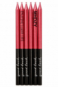 Свечи "Праздник" красный с чёрным 14,5 см, 6 шт