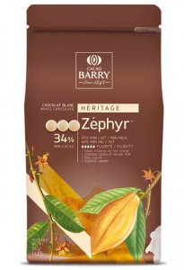 Шоколад кувертюр белый Zephyr 34% Cacao Barry, 1 кг