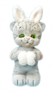 Силиконовый молд "Котик с ушками", 9*4,2*4 см