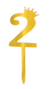 Топпер цифра "2" золотой