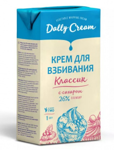 Крем на растительных маслах с сахаром Dally Cream 26% с ароматом пломбира, 1л