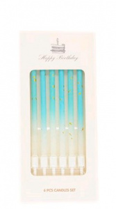 Свечи голубые в торт коктейльные 13,5 см, 6 шт Свечи голубые в торт коктейльные 13,5 см, 6 шт