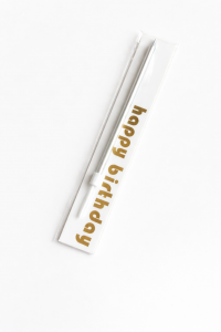 Свеча для торта коктейльная металлик, серебряная 13 см, 1 шт