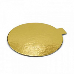 Подложка 0,8 мм 9 см золото/золото круглая с держателем
