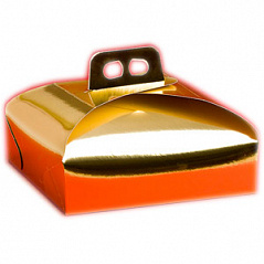 Коробка для евроторта золотая, 23*23*7 см