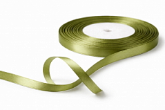 Лента атласная ОЛИВКОВАЯ 0,6 см, 23 метра