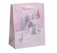 Пакет бумажный для подарков “Снежный лес”, 18*23*10 см, 1 шт.