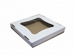 Коробка для пряников картонная с окном, 20*20*3 см