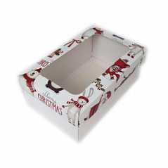 Коробка для подарков с окном Дед Мороз, 18*11*7 см