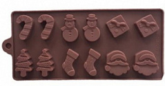 Форма силиконовая НОВОГОДНИЕ КОНФЕТЫ, 12 ячеек Форма силиконовая НОВОГОДНИЕ КОНФЕТЫ, 12 ячеек