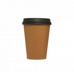 Стаканчик для кофе CUP 350 мл с черной крышкой (упак 50 шт.)