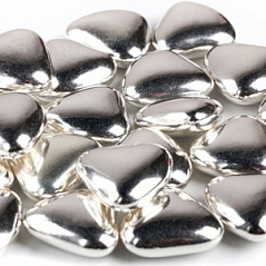 Сердечки шоколадные серебряные, 100 г