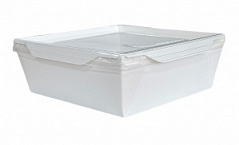 Коробка белая с крышкой OSQ OpSalad 1200, 16,5*16,5*6,5 см Коробка белая с крышкой OSQ OpSalad 1200, 16,5*16,5*6,5 см