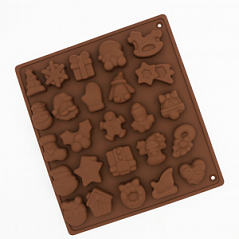 Форма силиконовая Новогодние игрушки, 25 ячеек Форма силиконовая Новогодние игрушки, 25 ячеек