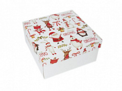 Коробка для подарков Дед Мороз, 20*20*10 см Коробка для подарков Дед Мороз, 20*20*10 см