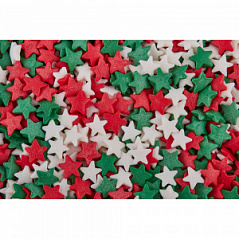 Посыпка Звезды красно-бело-зеленые, 100 г