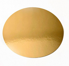 Подложка 0,8 мм 8 см BASE золото/золото круглая, 100 шт 