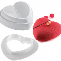 Форма силиконовая СЕРДЦЕ миди+вырубка Silikomart