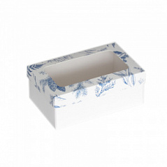 Коробка для подарков с окном Синий Иней, 18*11*7 см