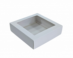 Коробка для печенья/зефира белая 15*15*4 см