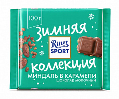 Шоколад молочный Ritter Sport Миндаль в карамели, 100 г