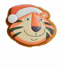 Набор для вырезания печенья: форма и трафарет Морда тигра в шапке, d=10 см