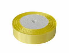 Лента атласная ЖЕЛТАЯ 2,5 см, намотка 23 метра