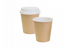 Стаканчик для кофе CUP 350 мл с белой крышкой (упак 50 шт.)