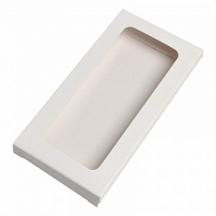 Коробка для шоколада с окном белая, 18*9*1,5 см