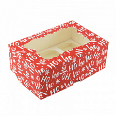 Коробка для кексов с окном Ho-ho-ho, 6 ячеек