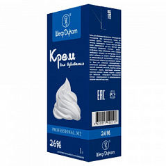 Сливки с ароматом пломбира на растительных маслах 26% Шеф Дукат, 1 л