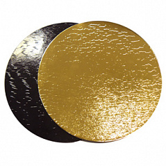 Подложка усиленная 3 мм 18 см золото/черная круглая