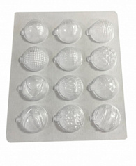Форма пластиковая для шоколада НОВОГОДНИЕ ШАРЫ 3 см, 12 шт Форма пластиковая для шоколада НОВОГОДНИЕ ШАРЫ 3 см, 12 шт