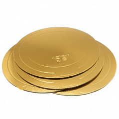 Подложка усиленная 2,5 мм 36 см золотая круглая