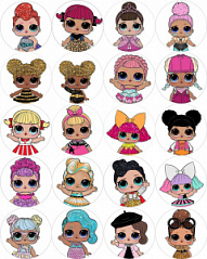 Переводная бумага для карамели ЛОЛ-куколки, А4 (209х296 мм)