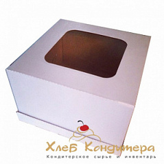 Коробка для торта на 4-5 кг с окном, 32,5*32,5*21 см