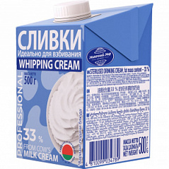 Сливки стерилизованные 33% Молочный Мир, 0,5 л