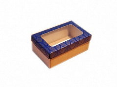 Коробка для подарков с окном Бронзовый орнамент, 18*11*7 см