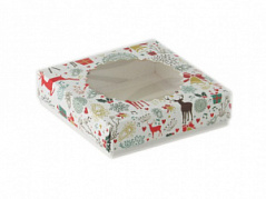 Коробка для печенья со съемной крышкой Новогодняя на 1 шт.