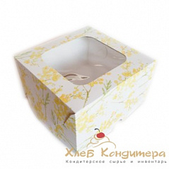 Коробка для кексов с окошком Мимоза, 4 ячейки