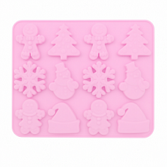 Форма силиконовая Новогодние мотивы, 12 ячеек Форма силиконовая Новогодние мотивы, 12 ячеек