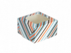 Коробка для кексов с окошком Винтаж, 4 ячейки